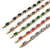 Gold Filled Bracelet — Tennis Bracelet with Emerald and White Cubic Zirconia — alternate product view — SKU 102565 | Oro Laminado brazalete — Tennis Bracelet with Emerald and blanco Cubic Zirconia — SKU 102565