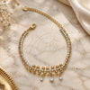 Oro Laminado Fancy Bracelet, Gold Filled Style with White Crystal and White Cubic Zirconia, Polished, Golden Finish, 03.171.0046.07 (08 MM Thickness, 7 Inches Length)