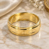 Oro Laminado Wedding Ring, Gold Filled Style Diamond Cutting Finish, Golden Finish, 5.164.032.07 (Size 7)