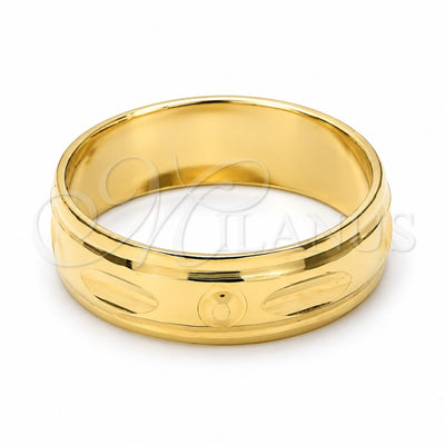 Oro Laminado Wedding Ring, Gold Filled Style Diamond Cutting Finish, Golden Finish, 5.164.032.10 (Size 10)