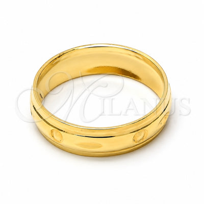 Oro Laminado Wedding Ring, Gold Filled Style Diamond Cutting Finish, Golden Finish, 5.164.032.11 (Size 11)