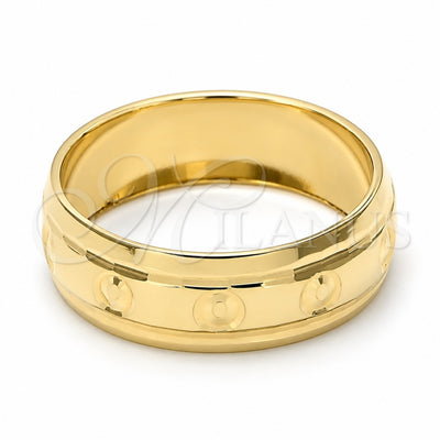 Oro Laminado Wedding Ring, Gold Filled Style Diamond Cutting Finish, Golden Finish, 5.164.034.07 (Size 7)