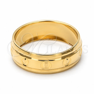 Oro Laminado Wedding Ring, Gold Filled Style Diamond Cutting Finish, Golden Finish, 5.164.034.11 (Size 11)