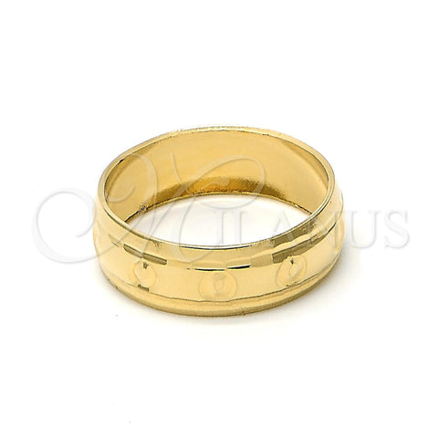 Oro Laminado Wedding Ring, Gold Filled Style Diamond Cutting Finish, Golden Finish, 5.164.034.08 (Size 8)