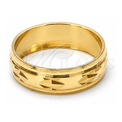 Oro Laminado Wedding Ring, Gold Filled Style Diamond Cutting Finish, Golden Finish, 5.164.033.10 (Size 10)