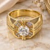 Oro Laminado Mens Ring, Gold Filled Style with White Cubic Zirconia, Polished, Golden Finish, 01.192.0002.10 (Size 10)