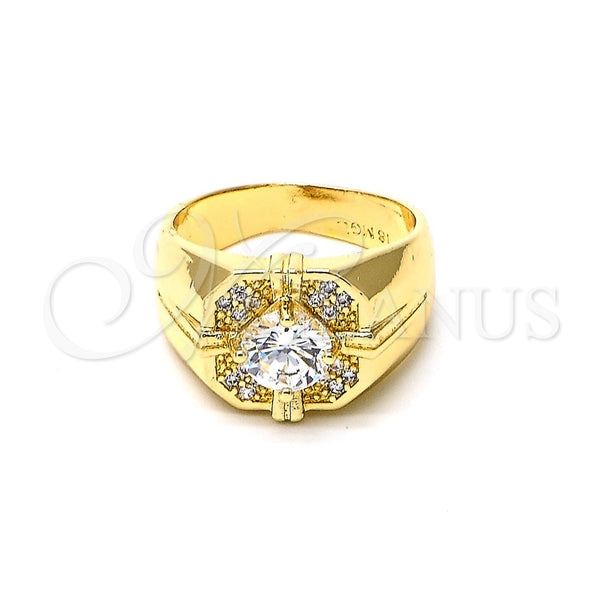 Gold Filled Ring — Mens Ring with White Cubic Zirconia Polished 01. — main product view — SKU 102684 | Oro Laminado anillo — Mens Ring with blanco Cubic Zirconia pulido 01. — SKU 102684