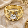 Oro Laminado Mens Ring, Gold Filled Style with White Cubic Zirconia, Polished, Golden Finish, 01.192.0002.11 (Size 11)