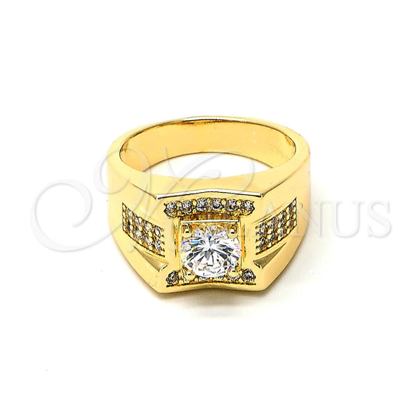 Gold Filled Ring — Mens Ring with White Cubic Zirconia Polished 01. — main product view — SKU 102691 | Oro Laminado anillo — Mens Ring with blanco Cubic Zirconia pulido 01. — SKU 102691