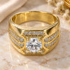 Oro Laminado Mens Ring, Gold Filled Style with White Cubic Zirconia, Polished, Golden Finish, 01.192.0008.10 (Size 10)