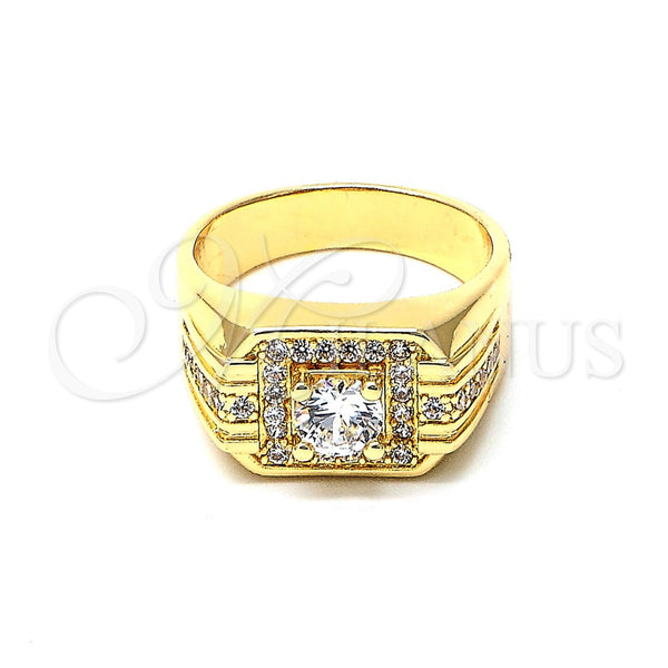 Gold Filled Ring — Mens Ring with White Cubic Zirconia Polished 01. — main product view — SKU 102700 | Oro Laminado anillo — Mens Ring with blanco Cubic Zirconia pulido 01. — SKU 102700