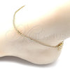 Oro Laminado Basic Anklet, Gold Filled Style Curb Design, Polished, Golden Finish, 5.222.008.10 (02 MM Thickness, 10 Inches Length)