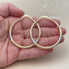 Oro Laminado Large Hoop, Gold Filled Style Hollow Design, Diamond Cutting Finish, Tricolor, 02.170.0064.1.50