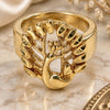 Oro Laminado Elegant Ring, Gold Filled Style Peacock Design, Diamond Cutting Finish, Golden Finish, 5.175.008.09 (Size 9)