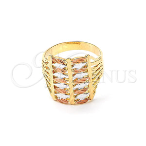Gold Filled Ring — Elegant Ring Filigree Design Diamond Cutting Tricolor 5. — main product view — SKU 102791 | Oro Laminado anillo — Elegant Ring Filigree diseño Diamond Cutting Tricolor 5. — SKU 102791