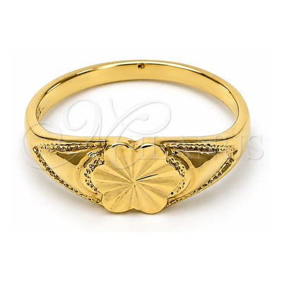 Oro Laminado Elegant Ring, Gold Filled Style Diamond Cutting Finish, Golden Finish, 5.173.032.08 (Size 8)