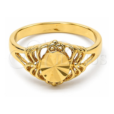 Oro Laminado Elegant Ring, Gold Filled Style Diamond Cutting Finish, Golden Finish, 5.174.012.09 (Size 9)