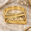 Oro Laminado Elegant Ring, Gold Filled Style Greek Key Design, Polished, Golden Finish, 5.175.011.09 (Size 9)