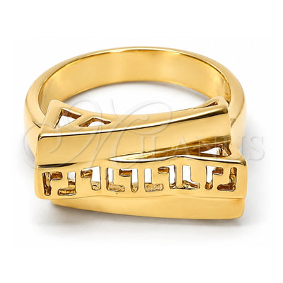 Oro Laminado Elegant Ring, Gold Filled Style Greek Key Design, Polished, Golden Finish, 5.175.011.09 (Size 9)
