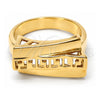 Oro Laminado Elegant Ring, Gold Filled Style Greek Key Design, Polished, Golden Finish, 5.175.011.09 (Size 9)