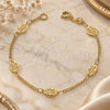 Oro Laminado Fancy Bracelet, Gold Filled Style Leaf and Filigree Design, Polished, Golden Finish, 06.09.0001.07 (7 Inches Length)