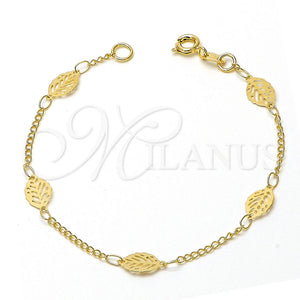 Gold Filled Bracelet — Fancy Bracelet Leaf and Filigree Design Polished 06.09. — main product view — SKU 102896 | Oro Laminado brazalete — elegante Bracelet Leaf and Filigree diseño pulido 06.09. — SKU 102896