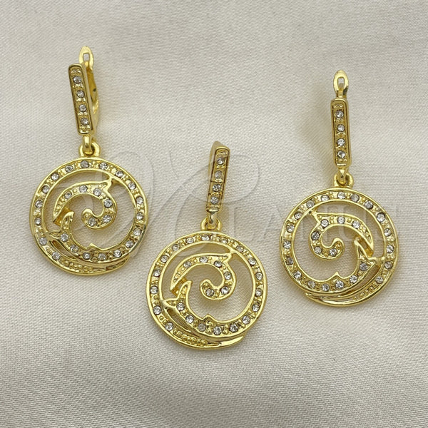 Gold Filled Ring — Earring and Pendant Adult Set Spiral Design with — alternate product view — SKU 102920 | Oro Laminado anillo — Earring and Pendant Adult Set Spiral diseño with — SKU 102920