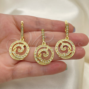 Gold Filled Ring — Earring and Pendant Adult Set Spiral Design with — main product view — SKU 102920 | Oro Laminado anillo — Earring and Pendant Adult Set Spiral diseño with — SKU 102920