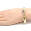 Oro Laminado Fancy Bracelet, Gold Filled Style with Multicolor Cubic Zirconia and White Crystal, Polished, Golden Finish, 03.59.0037.08 (14 MM Thickness, 8 Inches Length)