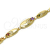 Oro Laminado Fancy Bracelet, Gold Filled Style with Multicolor Cubic Zirconia and White Crystal, Polished, Golden Finish, 03.59.0037.08 (14 MM Thickness, 8 Inches Length)
