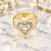 Oro Laminado Elegant Ring, Gold Filled Style Heart and Love Design, Polished, Tricolor, 117.018.09 (Size 9)