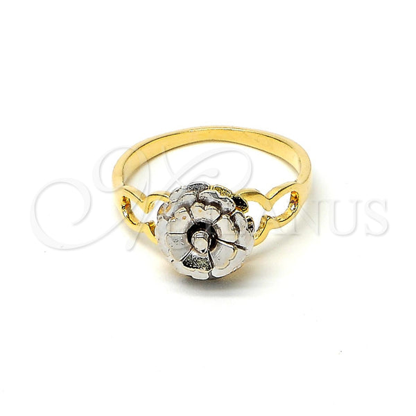 Gold Filled Ring — Elegant Ring Flower Design Polished Two Tone 01.21. — main product view — SKU 102978 | Oro Laminado anillo — Elegant Ring flor diseño pulido Two Tone 01.21. — SKU 102978