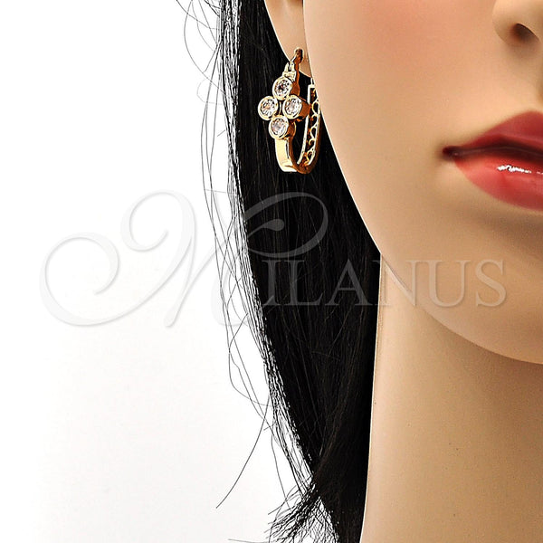 Gold Filled Hoop Earrings — Small Hoop with White Cubic Zirconia Polished 02. — alternate product view — SKU 103040 | Oro Laminado aretes de aro — Small Hoop with blanco Cubic Zirconia pulido 02. — SKU 103040