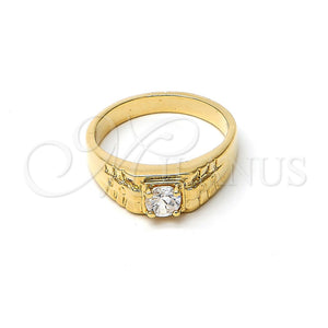 Gold Filled Ring — Mens Ring with White Cubic Zirconia Diamond Cutting — main product view — SKU 103044 | Oro Laminado anillo — Mens Ring with blanco Cubic Zirconia Diamond Cutting — SKU 103044