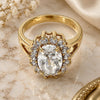 Oro Laminado Multi Stone Ring, Gold Filled Style Cluster Design, with White Cubic Zirconia, Polished, Golden Finish, 5.176.034.08 (Size 8)