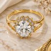 Oro Laminado Multi Stone Ring, Gold Filled Style Cluster Design, with White Cubic Zirconia, Polished, Golden Finish, 5.176.034.1.09 (Size 9)