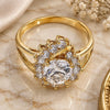Oro Laminado Multi Stone Ring, Gold Filled Style with White Cubic Zirconia, Polished, Golden Finish, 120.016.4.09 (Size 9)