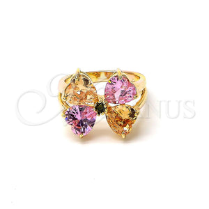 Gold Filled Ring — Multi Stone Ring Bow Design with Multicolor Cubic — main product view — SKU 103623 | Oro Laminado anillo — Multi Stone Ring Bow diseño with Multicolor Cubic — SKU 103623