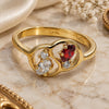 Oro Laminado Multi Stone Ring, Gold Filled Style with Multicolor Cubic Zirconia, Polished, Golden Finish, 5.169.031.09 (Size 9)