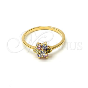 Gold Filled Ring — Multi Stone Ring Flower and Cluster Design with — main product view — SKU 103650 | Oro Laminado anillo — Multi Stone Ring flor and Cluster diseño with — SKU 103650