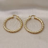 Oro Laminado Medium Hoop, Gold Filled Style Hollow Design, Diamond Cutting Finish, Golden Finish, 5.139.009.40