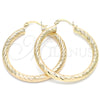 Oro Laminado Medium Hoop, Gold Filled Style Hollow Design, Diamond Cutting Finish, Golden Finish, 5.139.009.40