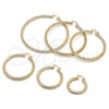 Oro Laminado Medium Hoop, Gold Filled Style Hollow Design, Diamond Cutting Finish, Golden Finish, 5.139.009.40
