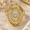 Oro Laminado Multi Stone Ring, Gold Filled Style with White Micro Pave, Polished, Golden Finish, 01.118.0022.09 (Size 9)