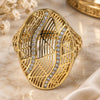 Oro Laminado Multi Stone Ring, Gold Filled Style with White Micro Pave, Polished, Golden Finish, 01.118.0023.07 (Size 7)