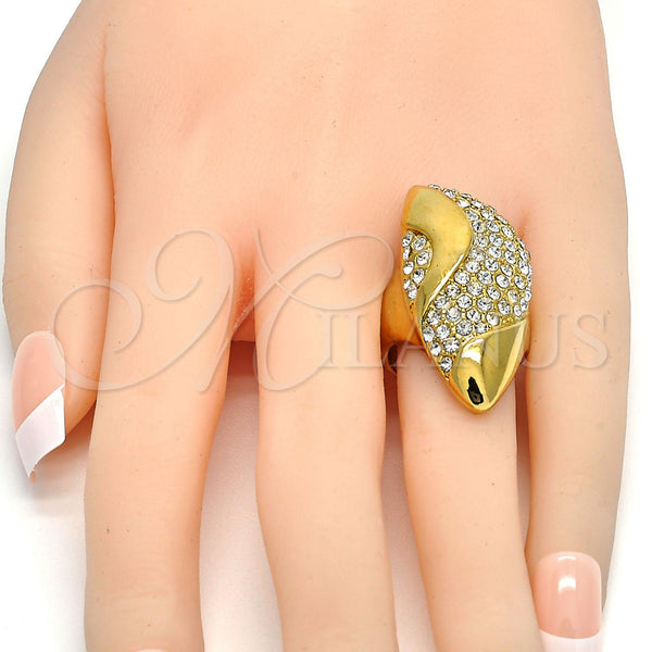 Gold Filled Ring — Multi Stone Ring Cluster Design with White Crystal — alternate product view — SKU 103757 | Oro Laminado anillo — Multi Stone Ring Cluster diseño with cristal blanco — SKU 103757