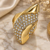 Oro Laminado Multi Stone Ring, Gold Filled Style Cluster Design, with White Crystal, Polished, Golden Finish, 01.118.0019.09 (Size 9)