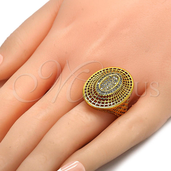 Gold Filled Ring — Multi Stone Ring with White Crystal Polished 01. — alternate product view — SKU 103758 | Oro Laminado anillo — Multi Stone Ring with cristal blanco pulido 01. — SKU 103758