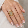Oro Laminado Multi Stone Ring, Gold Filled Style with White Crystal, Polished, Golden Finish, 01.118.0025.07 (Size 7)