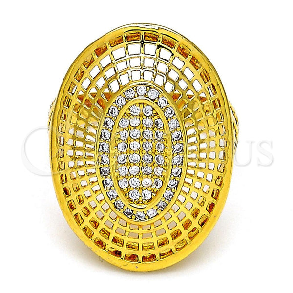 Gold Filled Ring — Multi Stone Ring with White Crystal Polished 01. — main product view — SKU 103758 | Oro Laminado anillo — Multi Stone Ring with cristal blanco pulido 01. — SKU 103758